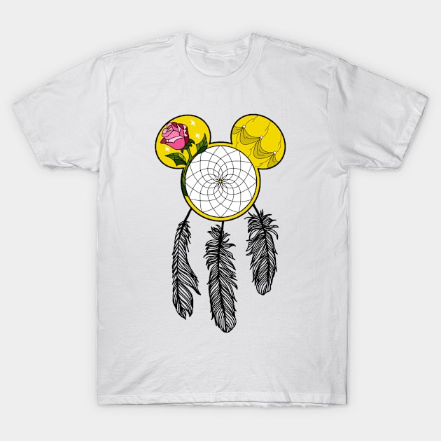 Enchanted Rose Dream Catcher T-Shirt by KimsCustomCrafts